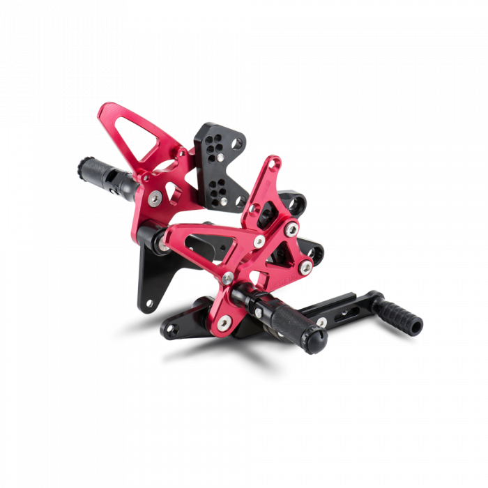 Adjustable rear footpegs kit machined from billet ergal in ergal anodized for BN251