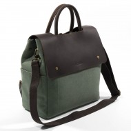 Zaino spalla in pelle e canvas