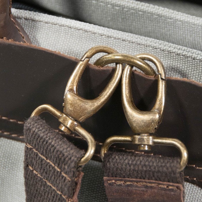 Zaino spalla in pelle e canvas