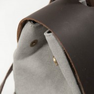 Zaino spalla in pelle e canvas